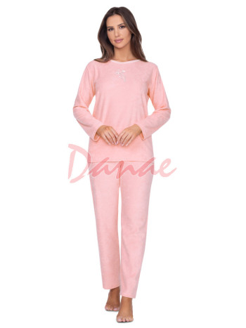 Dámské froté pyžamo s výšivkou - růžová