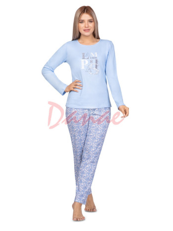 Paris - dámské dlouhé pyžamo - modrá