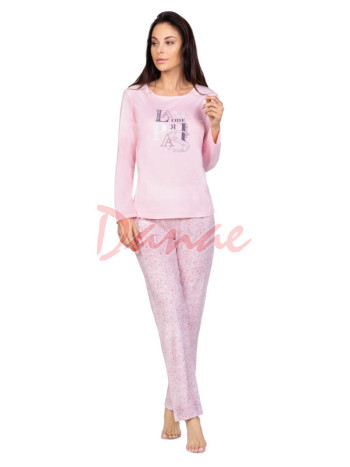 Paris - dámské dlouhé pyžamo - růžová
