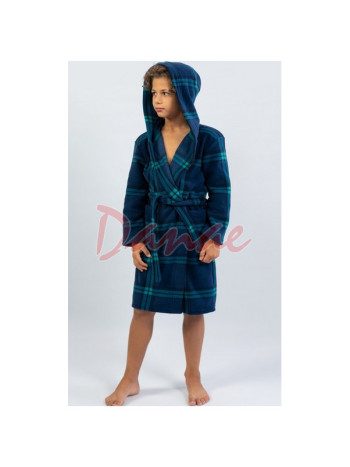 Dětský župan s károvaným vzorem - unisex