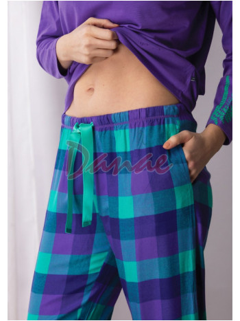 Dámské dlouhé pyžamo Key - výrazné barvy