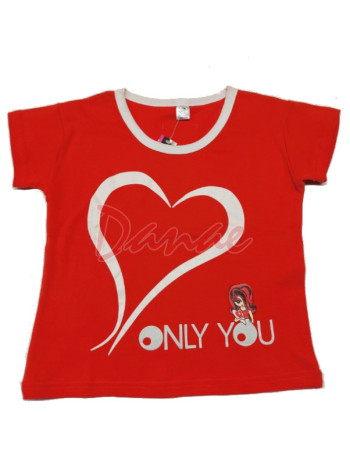 Dívčí tričko s potiskem - Only you - červená