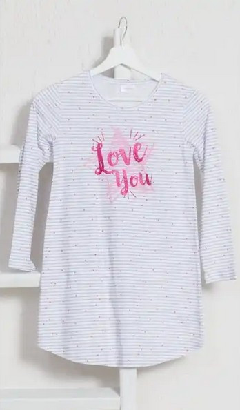 Dětská noční košile s nápisem Love you