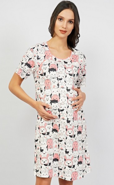 Vzorovaná mateřská noční košile - Zvířátka