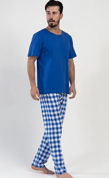 Pánské pyžamo Secret - krátký rukáv - dlouhé kalhoty