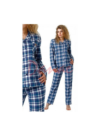 Kárované dámské pyžamo na rozepínání - Evlyn