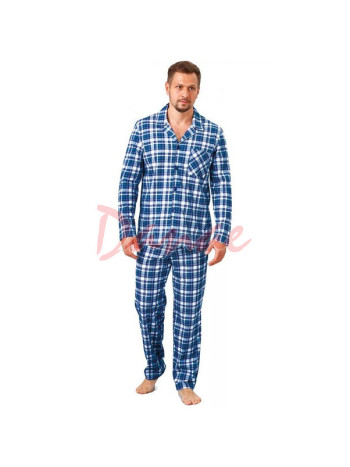 Kárované pánské pyžamo na rozepínání - Evan