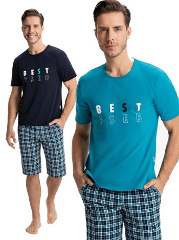 Best - pánské pyžamo - kárované bermudy