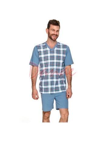 Pánské krátké pyžamo se šortkami Anton - modrá