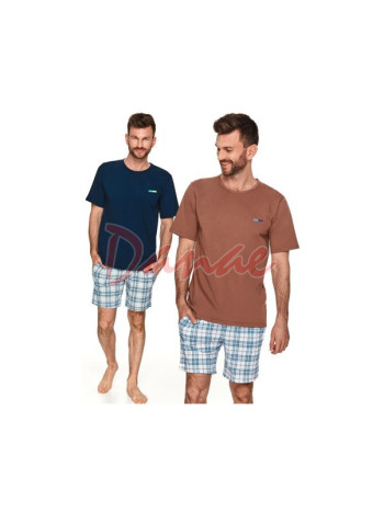 Igor - decentní pánské pyžamo - kárované šortky