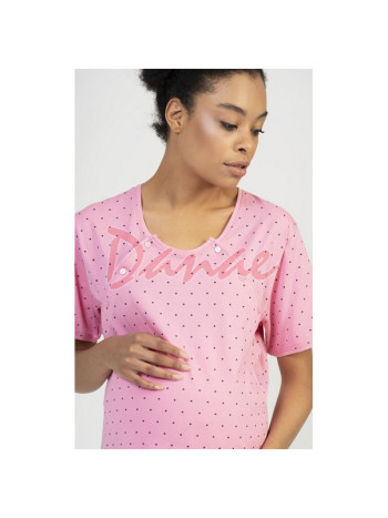 Mami - mateřská noční košile s puntíky - růžová