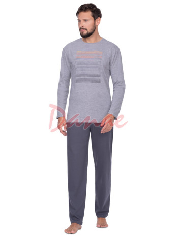 Pohodlné bavlněné pánské pyžamo - šedá