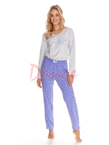 Good Morning - dámské pyžamo s nápisem - fialová