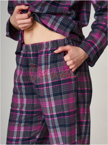 Flanelové dámské pyžamo dlouhé - Key