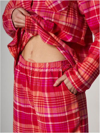 Dámské pyžamo z bavlněného flanelu - s rozepínáním