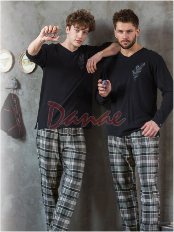 Pánské pyžamo s flanelovými kalhotami Feather