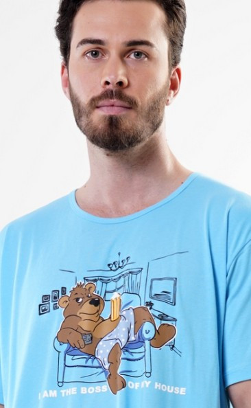 Pánská noční košile s obrázkem Medvěd - pán domu