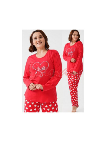Amor - dámské pyžamo se srdíčky nadměrné