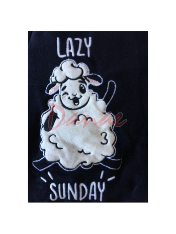 Teplý dámský overal na zip Lazy Sunday s ovečkou