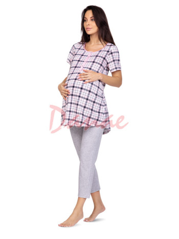Mateřské pyžamo s krátkým rukávem - růžová