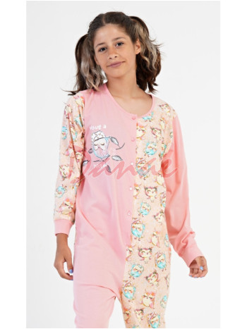 Dětský overal se sovičkami Have a nice day růžová