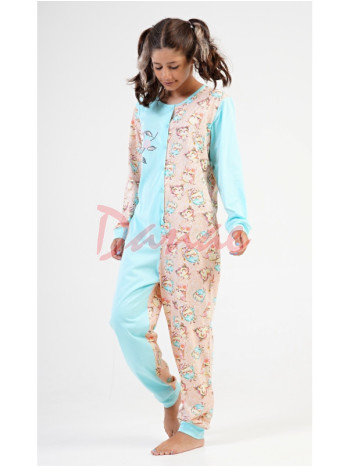 Dětský overal se sovičkami Have a nice day zelená