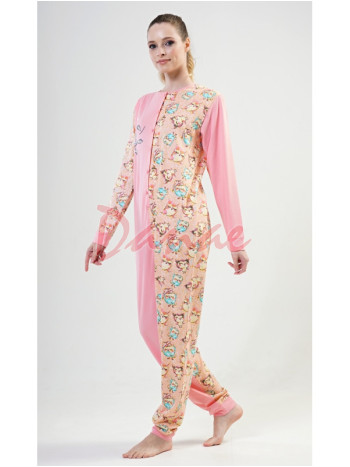 Dámský overal se sovičkami Have a nice day růžová