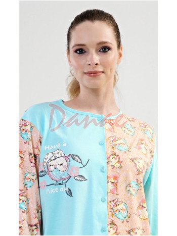 Dámský overal se sovičkami Have a nice day zelená