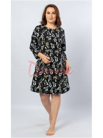 Vzorovaná dámská noční košile s motýli nadměrná do 4XL