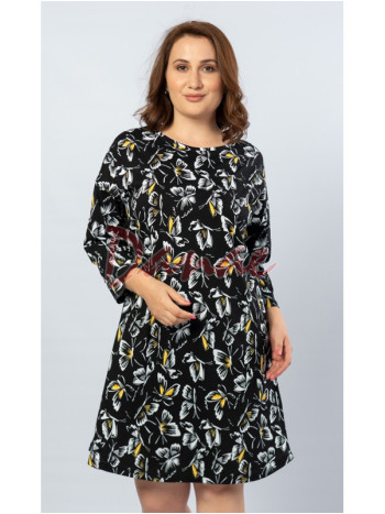 Vzorovaná dámská noční košile s motýli nadměrná do 4XL