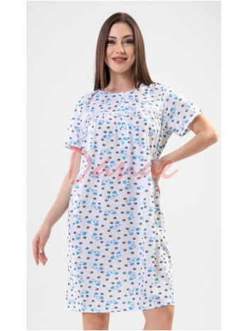 Dámská noční košile na knoflíky Kitty Paw modrá