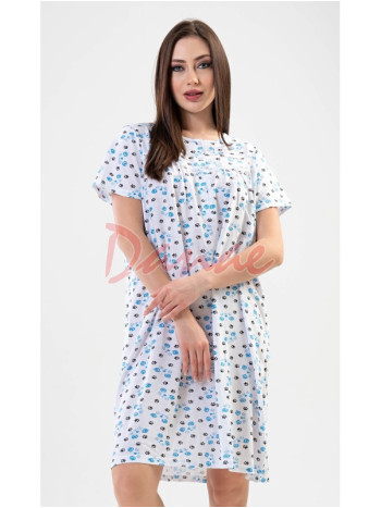 Dámská noční košile na knoflíky Kitty Paw modrá