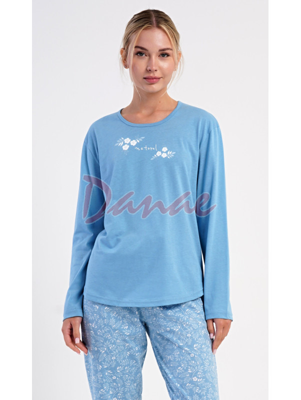 Dámské pyžamo dlouhé s květy Natural