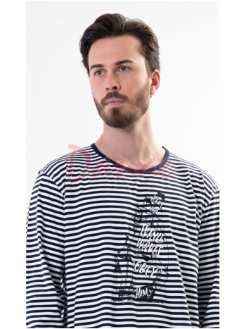 Pánská noční košile v námořníckém stylu Wind waves