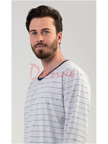 Pánská noční košile s dlouhým rukávem Linea