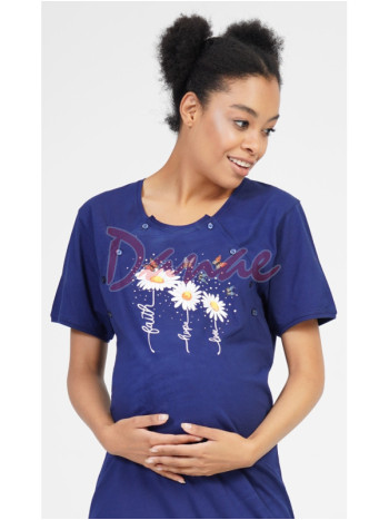 Mateřská kojící košile modrá - Láska - Víra - Naděje