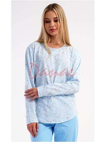 Dámské pyžamo dlouhé s drobným kvítím