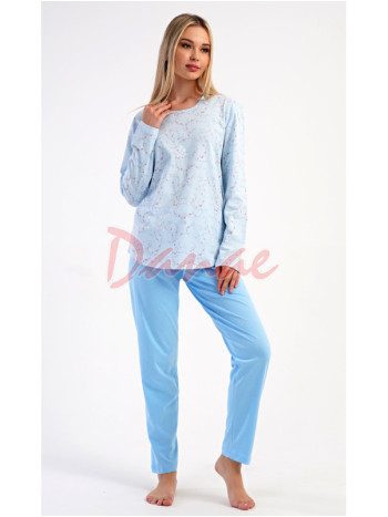 Dámské pyžamo dlouhé s drobným kvítím