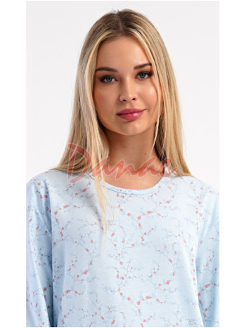 Dámské pyžamo dlouhé s drobným kvítím