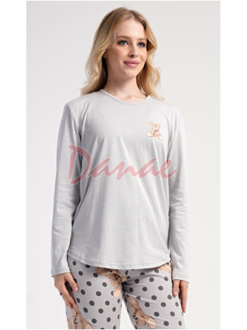 Dámské pyžamo dlouhé s malým medvídkem