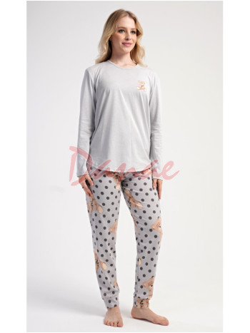 Dámské pyžamo dlouhé s malým medvídkem