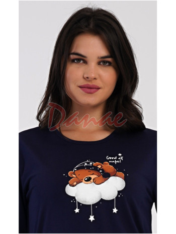 Dámské pyžamo dlouhé s medvídkem na obláčku