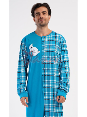 Pánský overal se spícím bílým medvědem tyrkysová