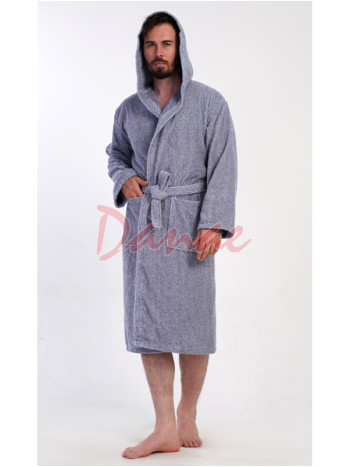 Pánský župan s kapucí Luis modrý