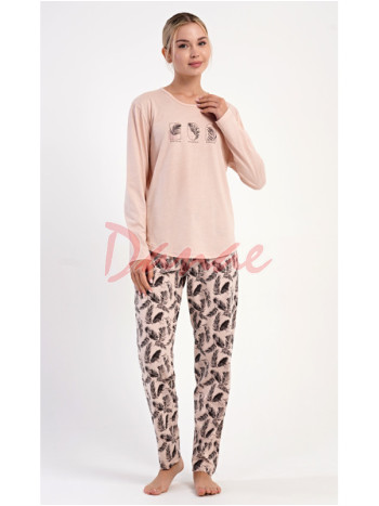 Dámské pyžamo dlouhé Český botanický ráj lososová