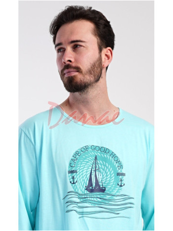 Pánská noční košile dlouhý rukáv - Mys dobré náděje mentol