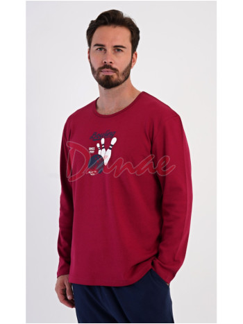 Pánské bavlněné pyžamo dlouhé Bowling