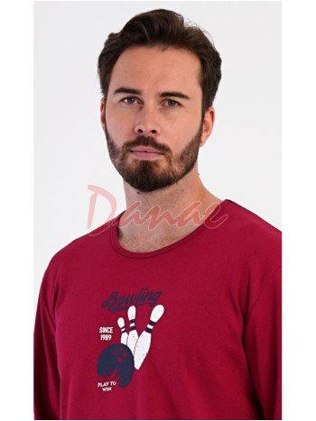 Pánské bavlněné pyžamo dlouhé Bowling