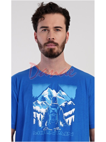 Pánská noční košile krátký rukáv Mountain