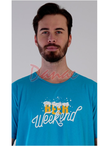 Pánská noční košile krátký rukáv Beer Weekend